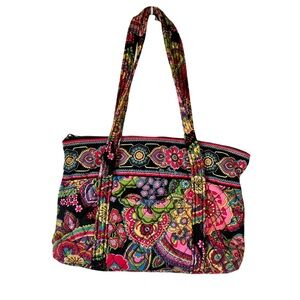 Vera Bradley Shoulder Bag/Villager Purse, Symphony In Hue, Paisley Floral Print